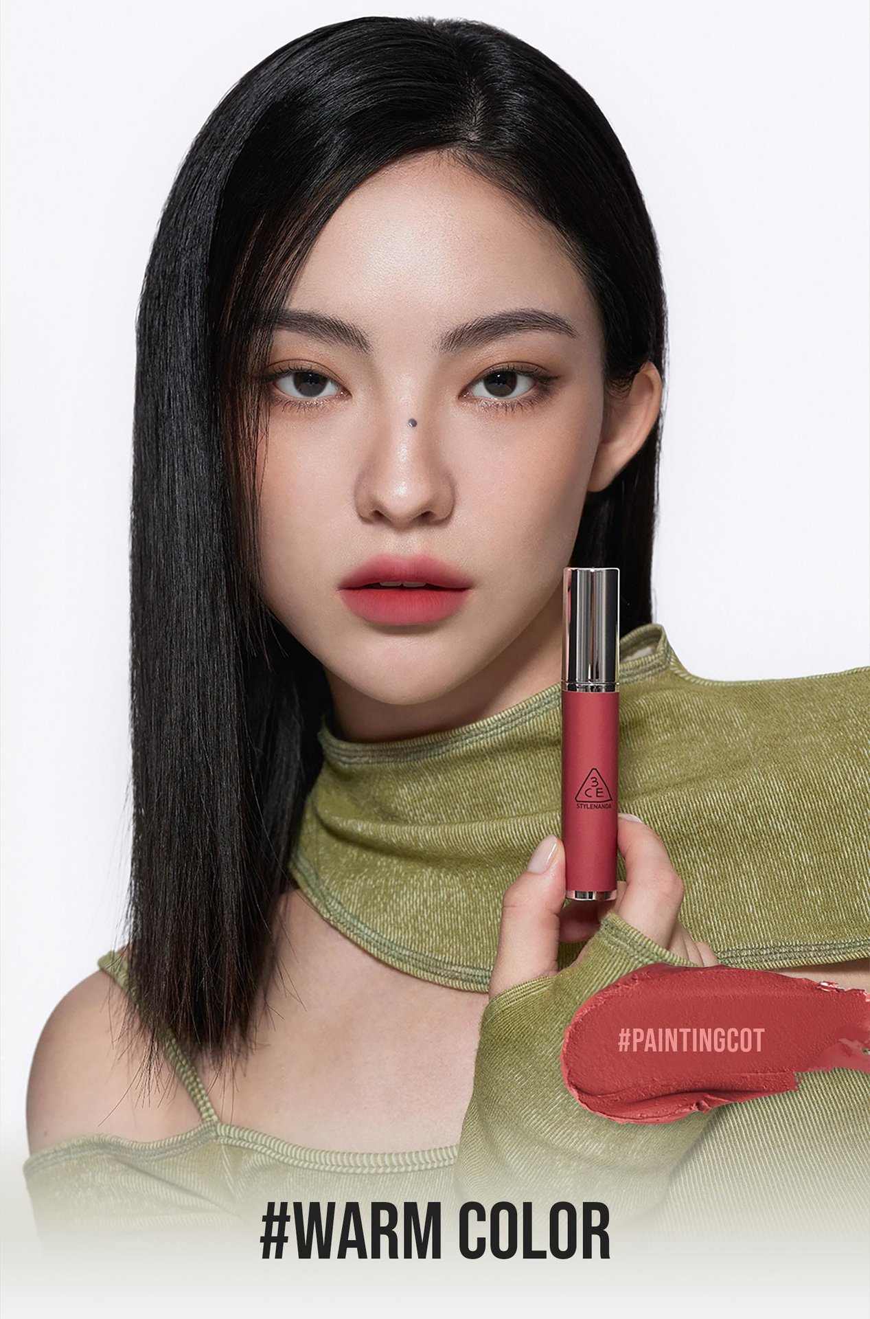 warm undertone shades of 3CE hazy lip clay