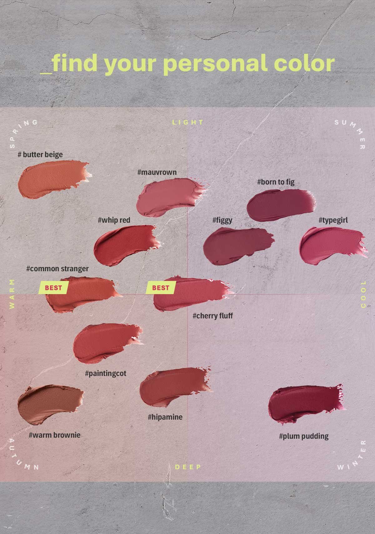 warm undertone shades of 3CE hazy lip clay