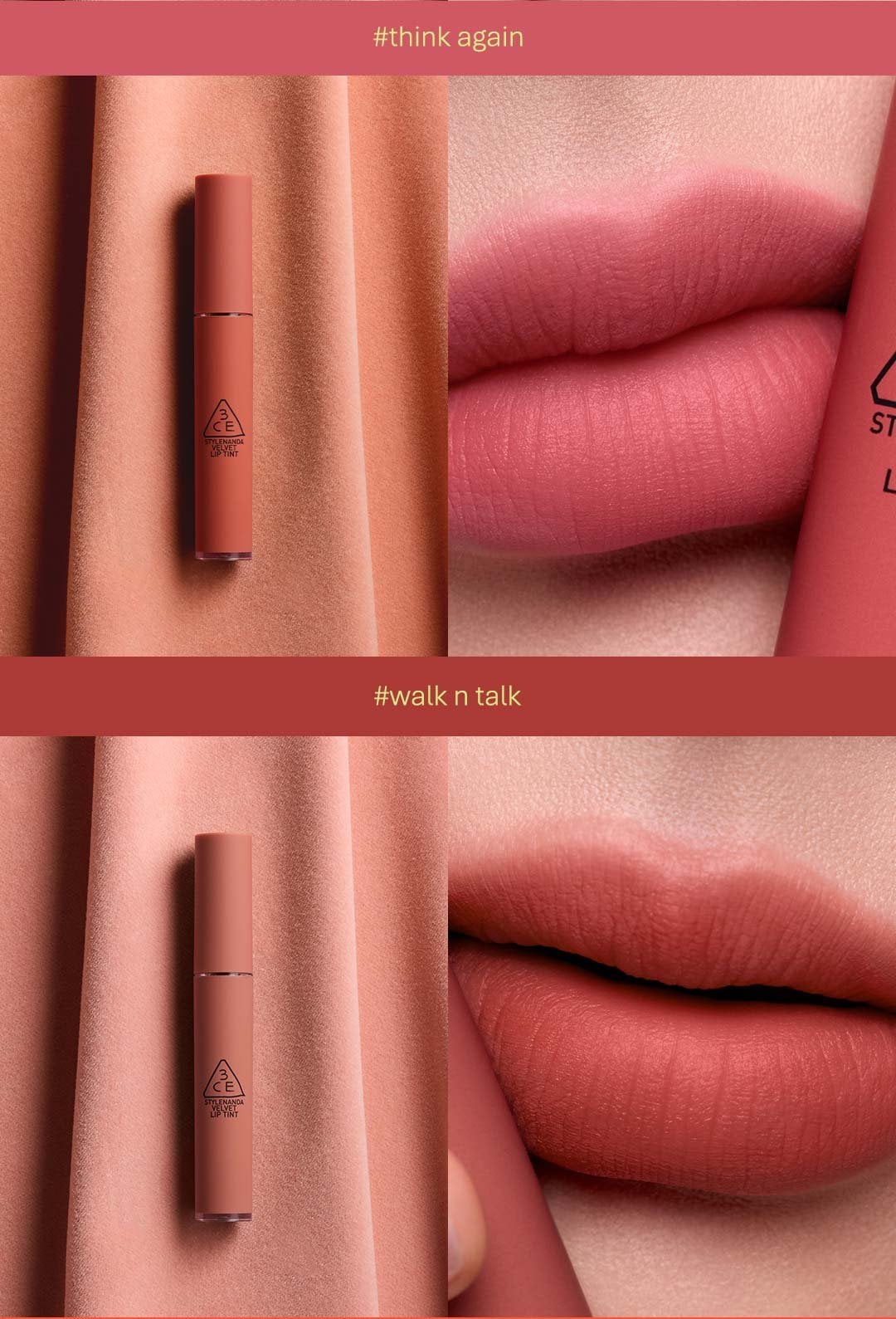 VELVET LIP TINT | 3CE Cosmetics |Stylenanda |3CE Official | Products