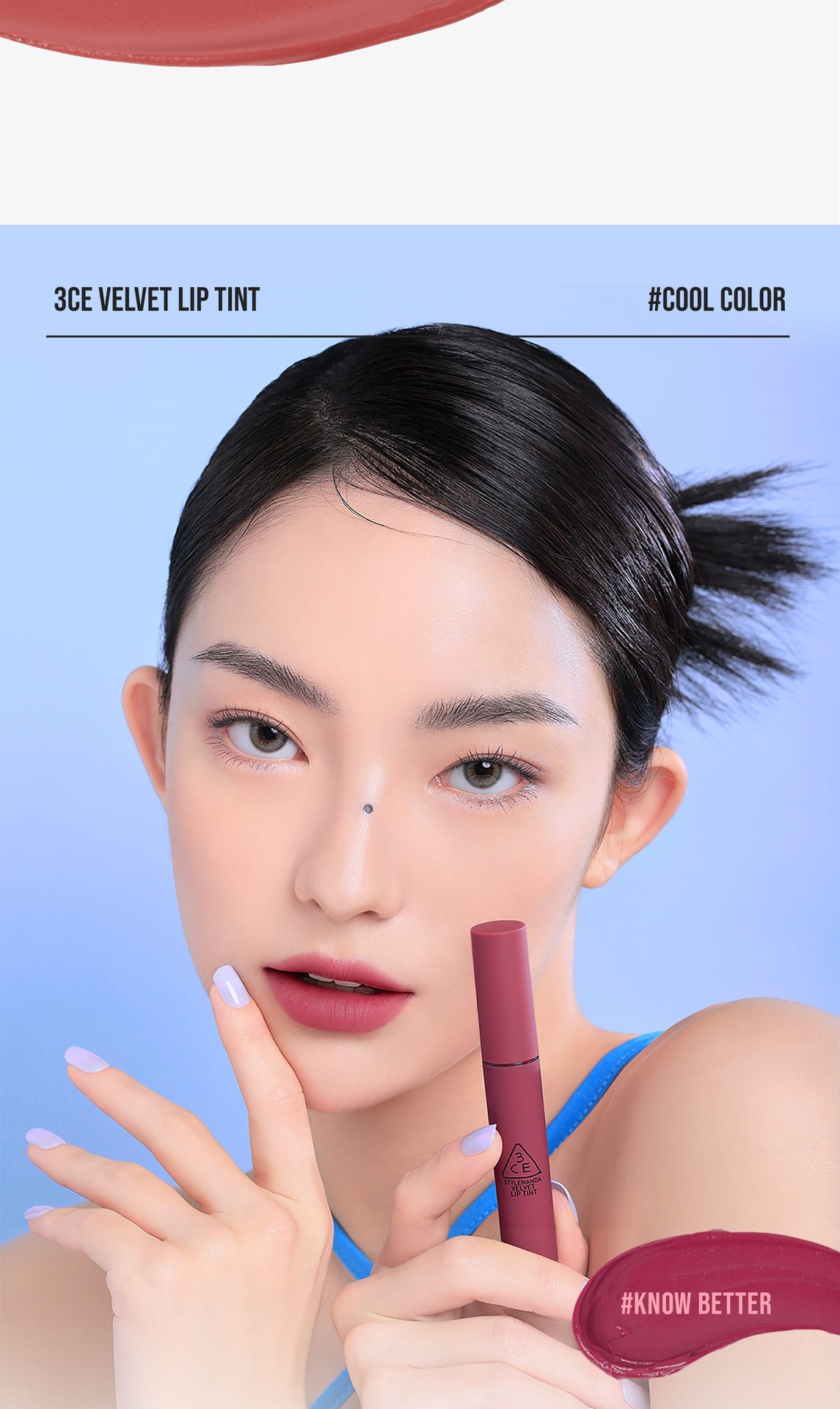 cool undertone shades of 3CE Velvet Liptint