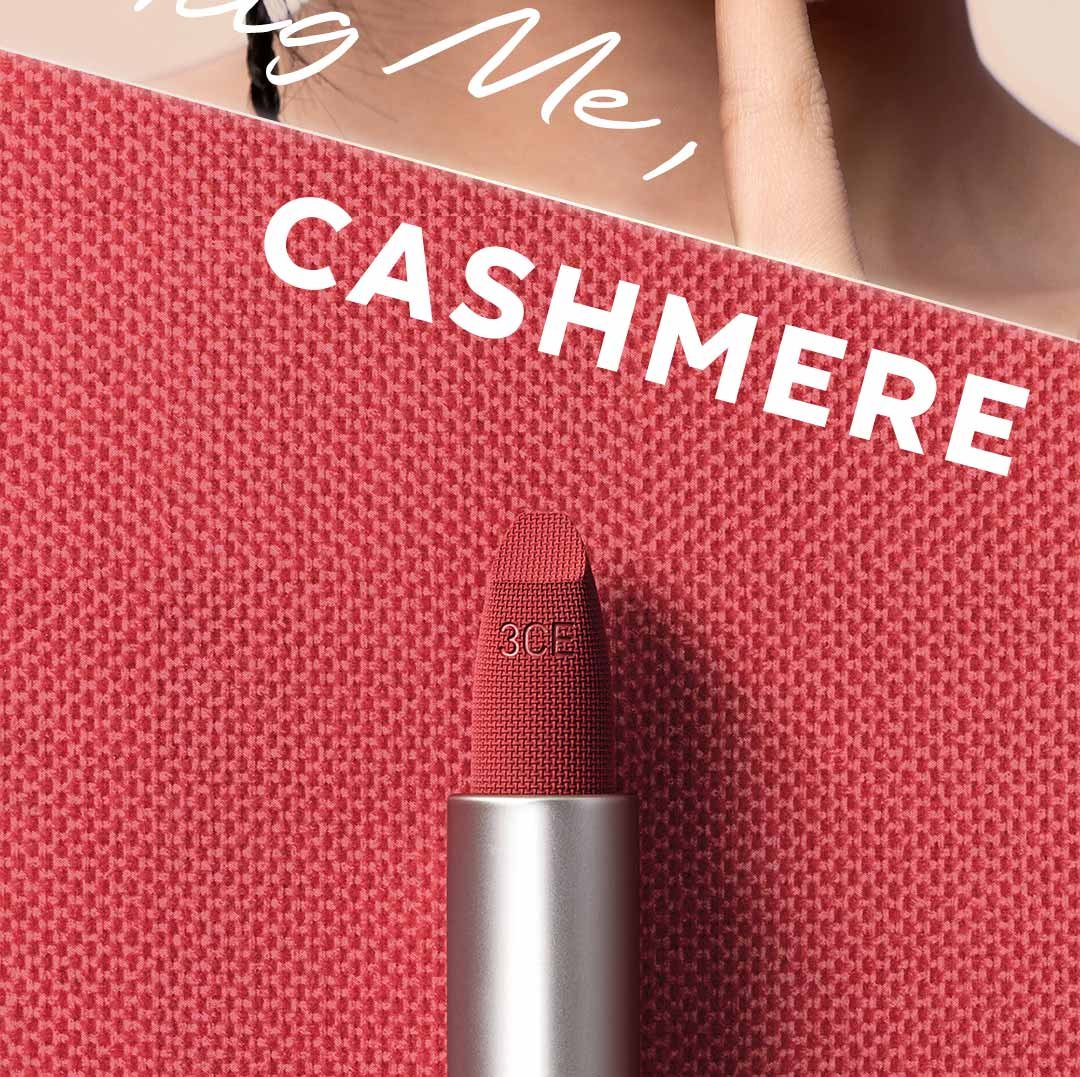 Key model visual of 3CE Cashmere Hug Lipstick