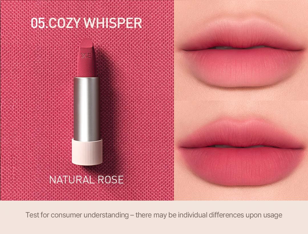 cool undertone shades of 3CE Cashmere Hug Lipstick