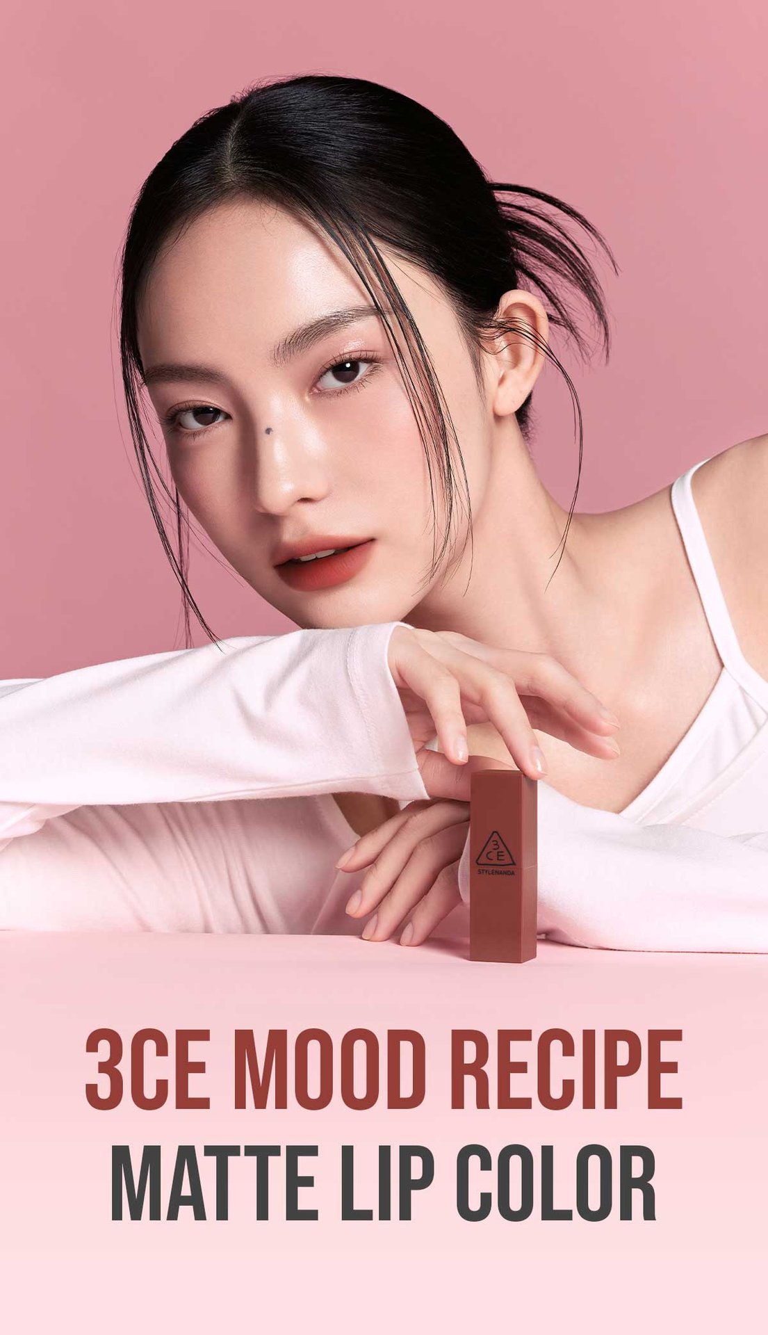 Key model visual of 3CE MOOD RECIPE MATTE LIP COLOR