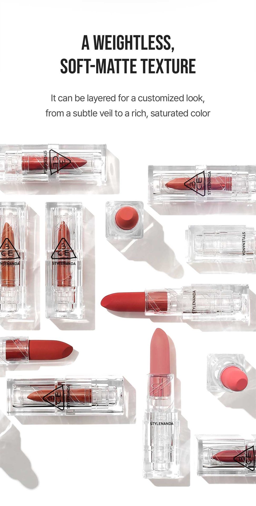 SOFT MATTE LIPSTICK | 3CE Cosmetics |Stylenanda |3CE Official