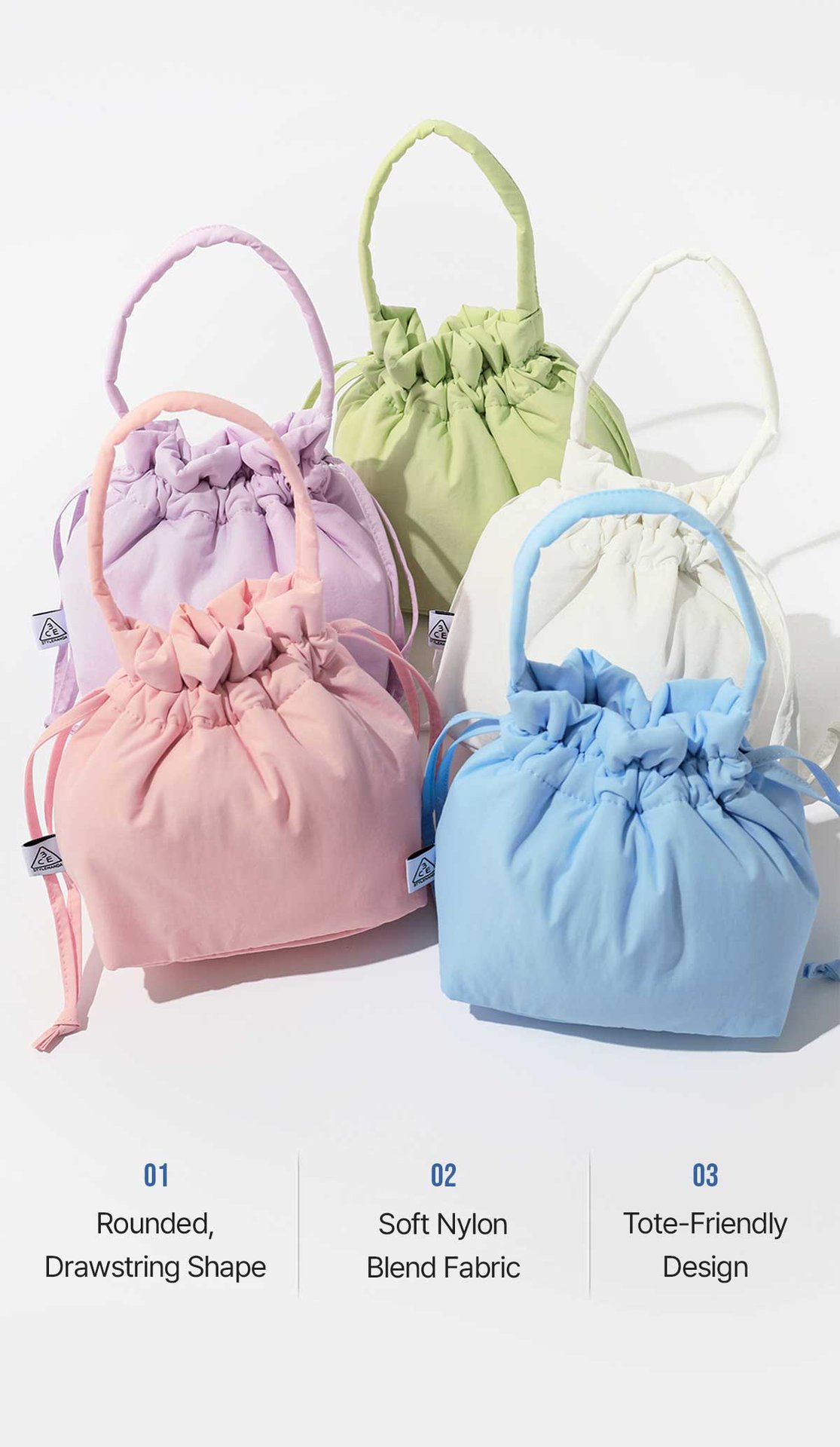 key unique selling points of 3CE Padded Bucket Bag
