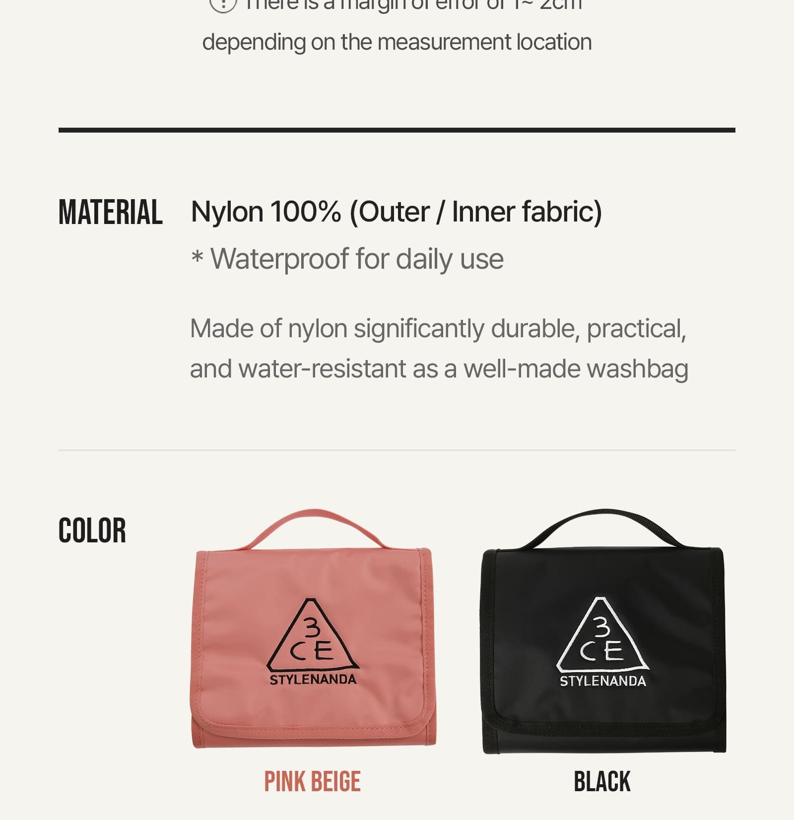Wash Bag Small size information 02
