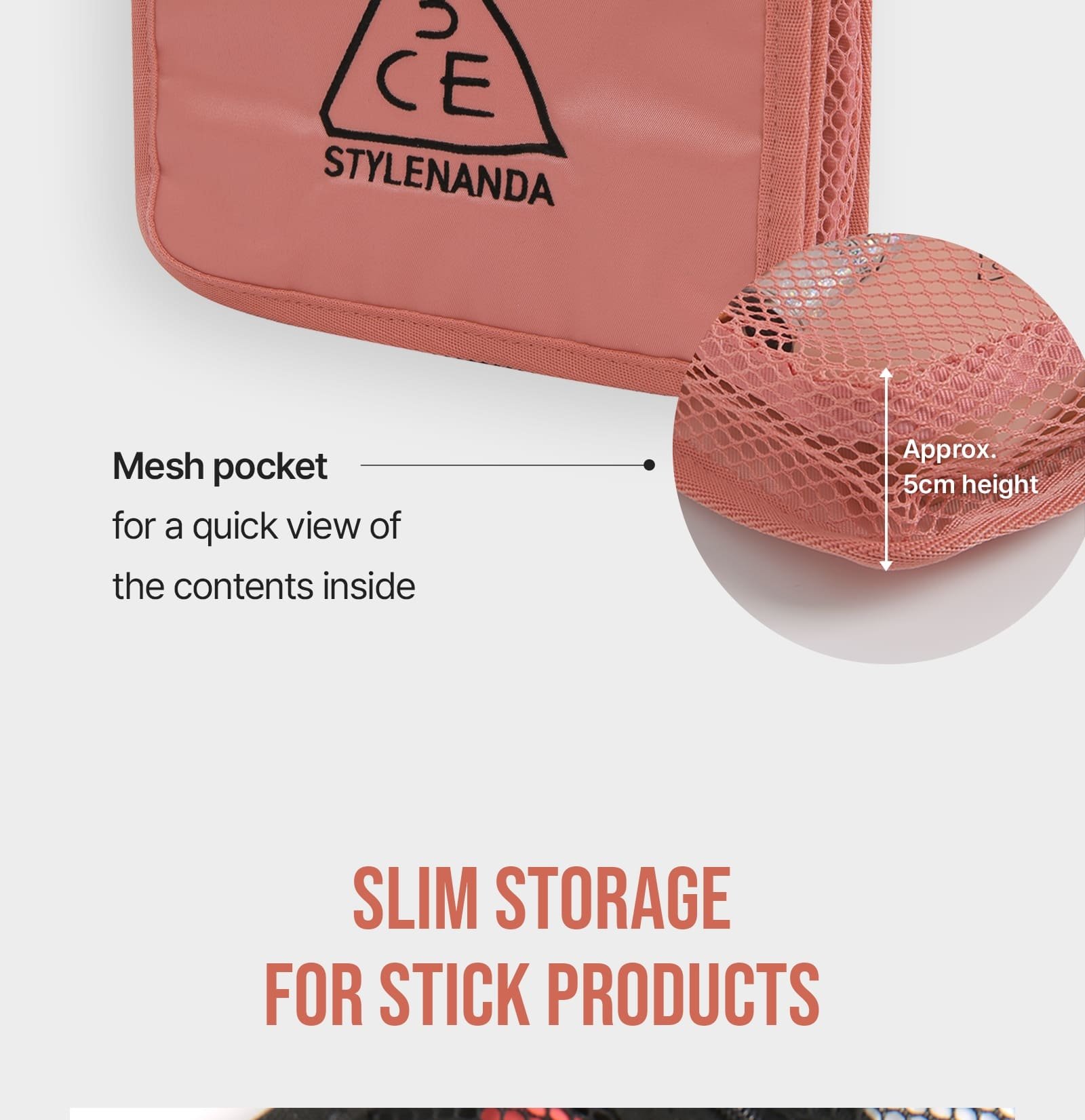 key unique selling points of 3CE Wash Bag Small 03