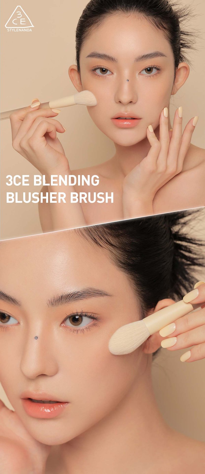 Key model visual of 3CE blending blusher brush