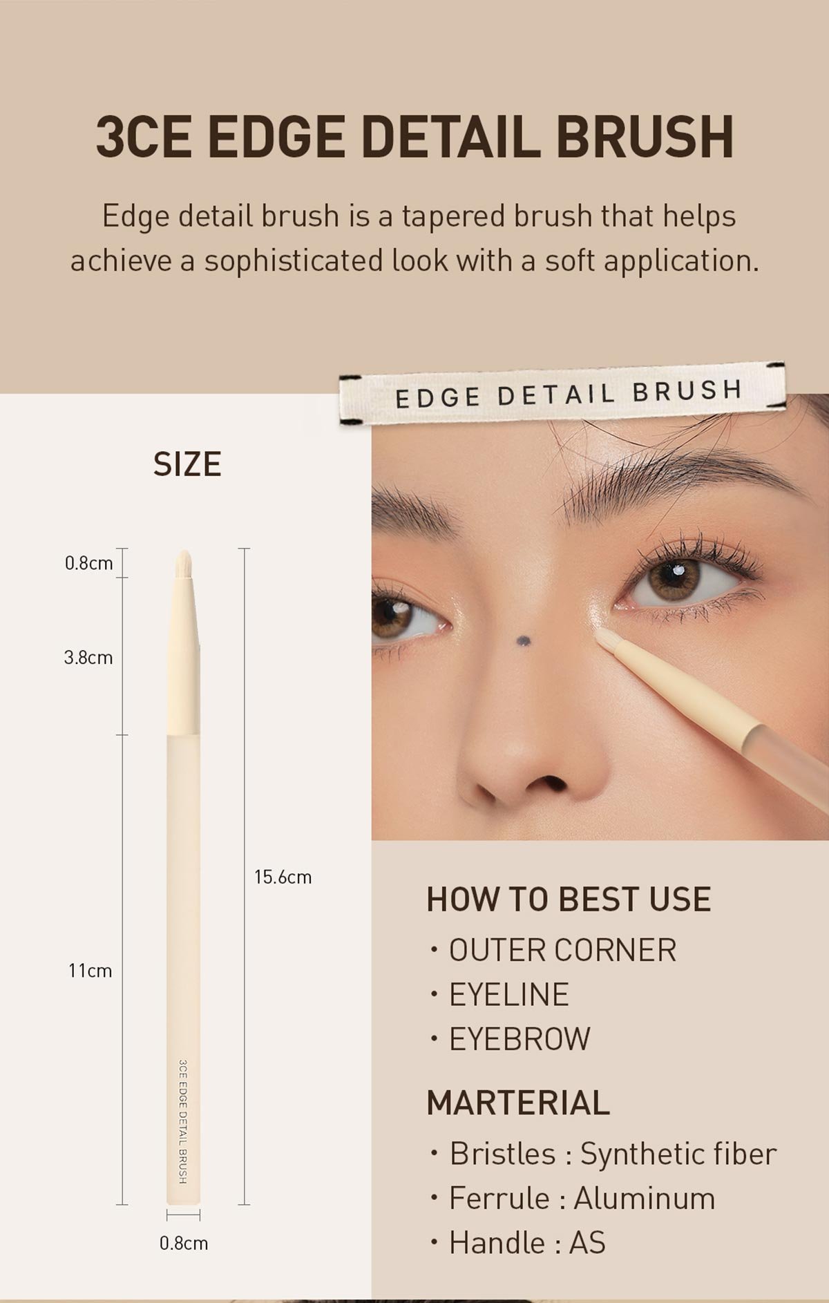 3CE edge detail brush details