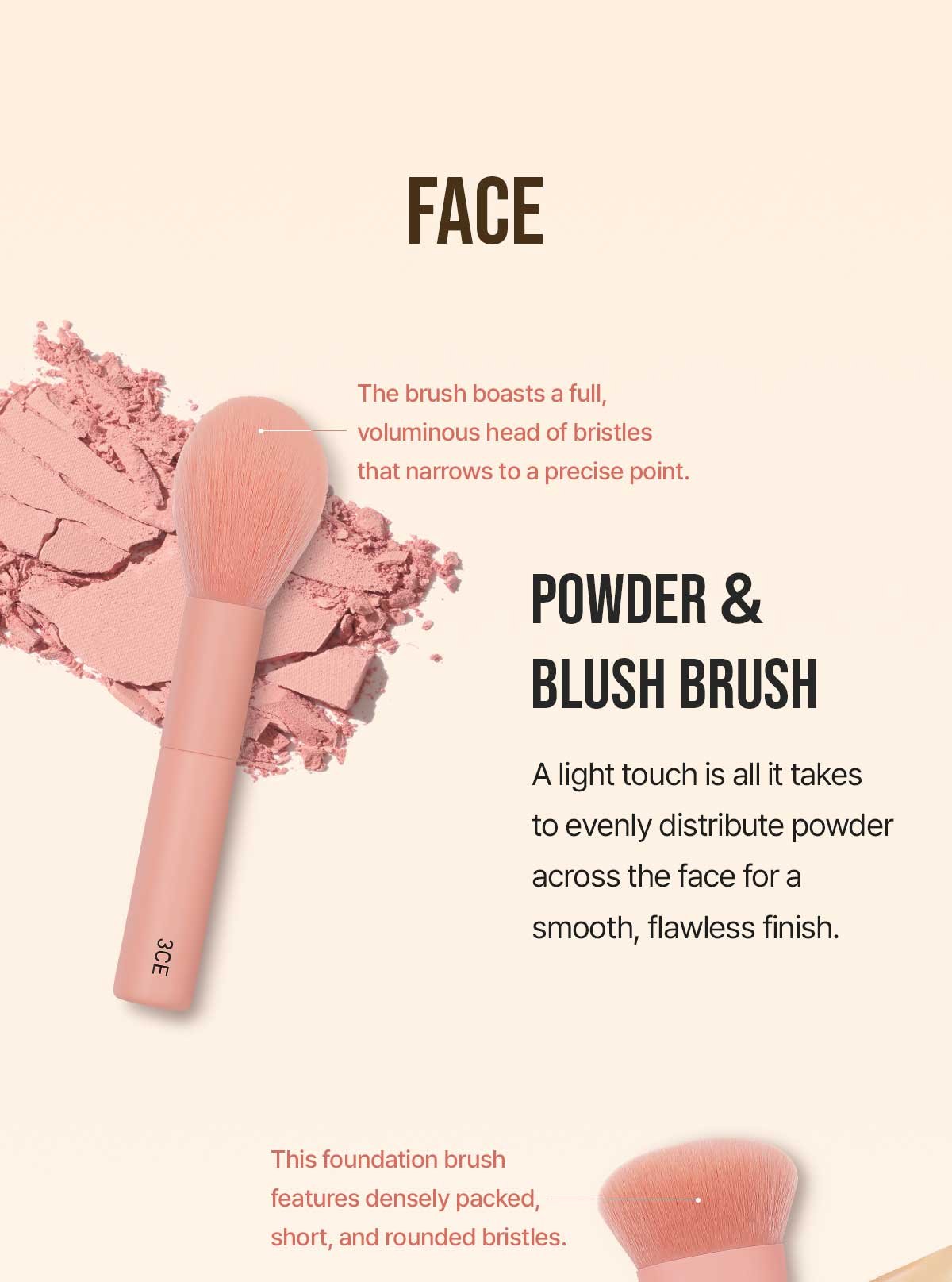 3 types of brushes that can be used for face makeup