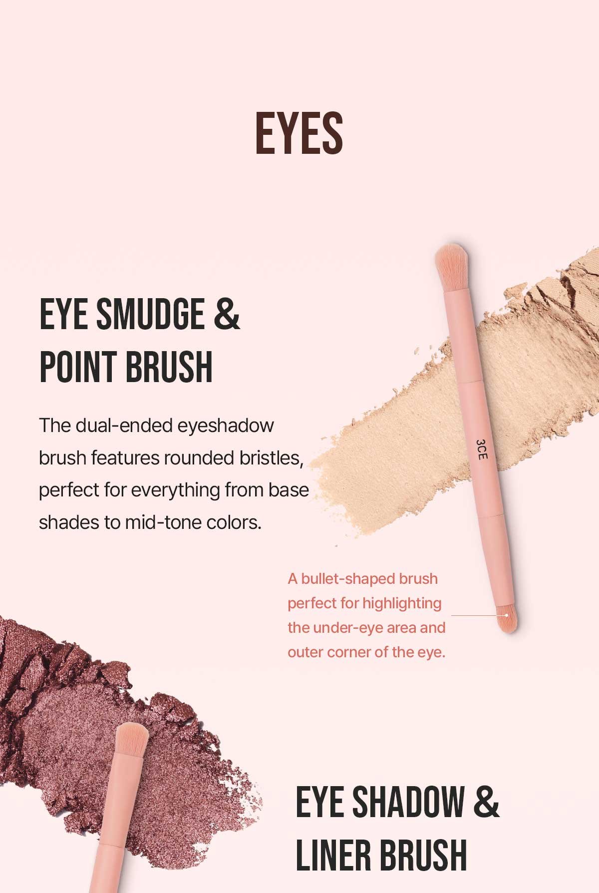3 types of brushes that can be used for eye makeup