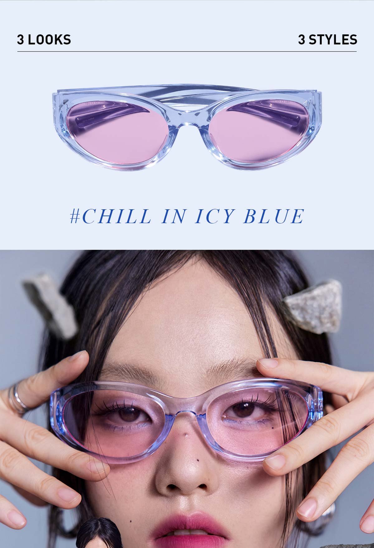 chill in icy blue of 3CE X MUUT COLLABOLATION