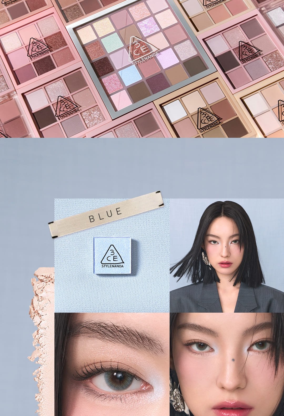 blue undertone shades of 3CE XL Eyeshadow Palette